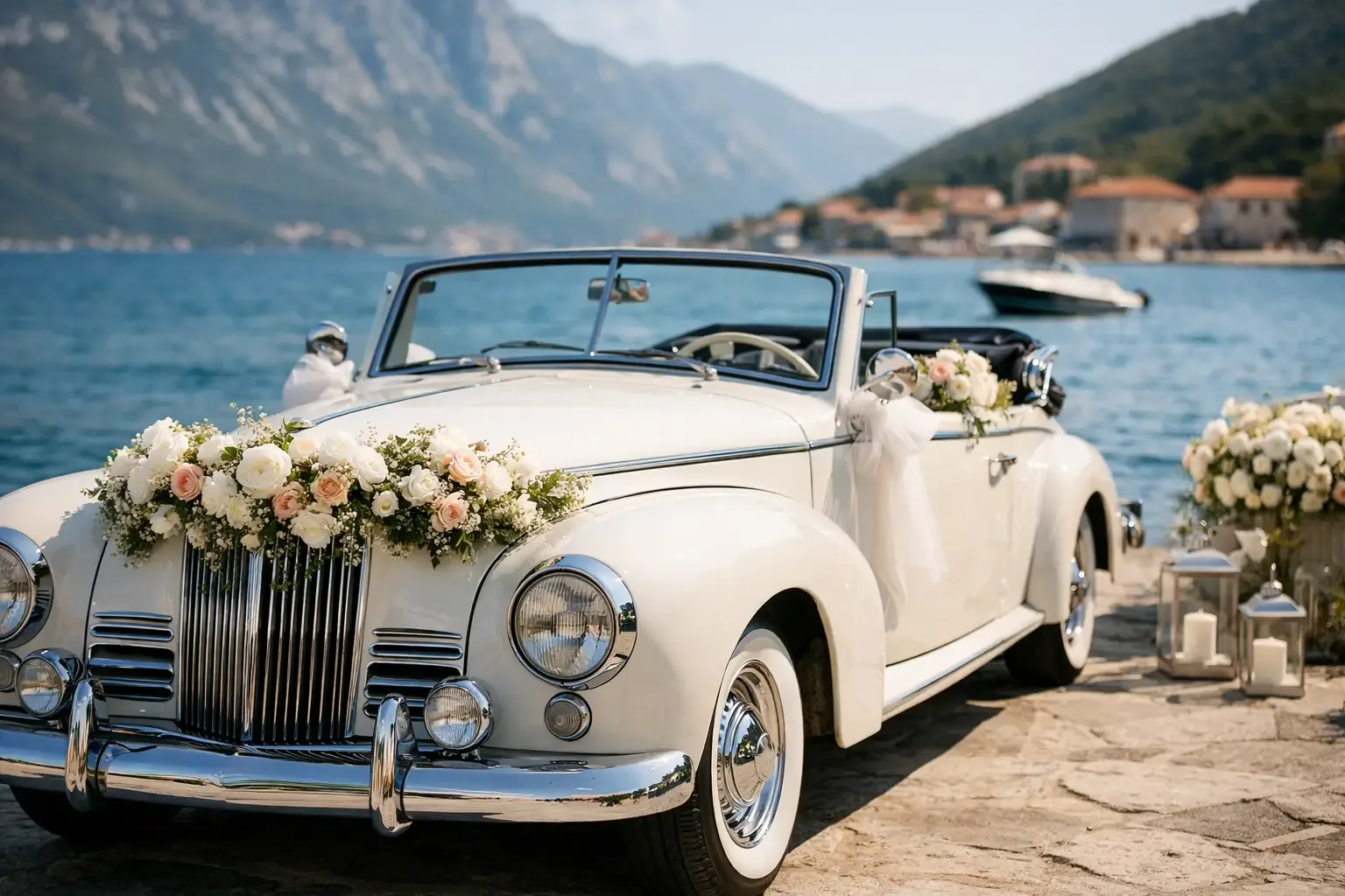 Oldtimer za vjenčanje na obali koji se pamti